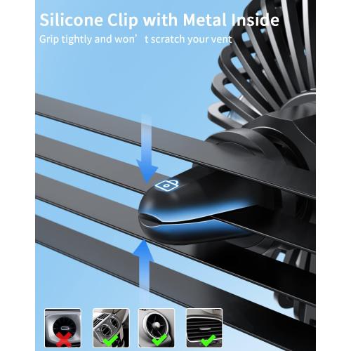 TriPole Car Fan USB Powered, 360°Rotation Portable Cooling Fan for Car Vent