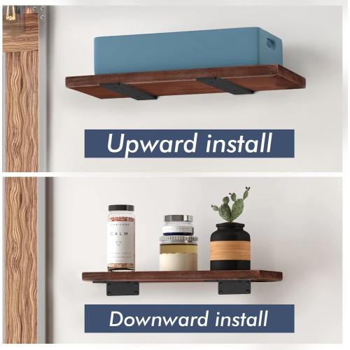 Starunder 10 Inch Floating Shelf Brackets,4 Pack L‑Shape Shelf Supports