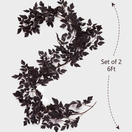 Fall Decorations for Home - 2 Pack 6 Ft Plum Cimicifuga Seeded Garlands