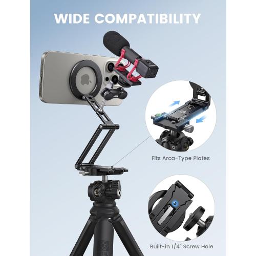 Lamicall for MagSafe Tripod Stand Ultra-Compact with 1/4 Screw, Arca, Hook