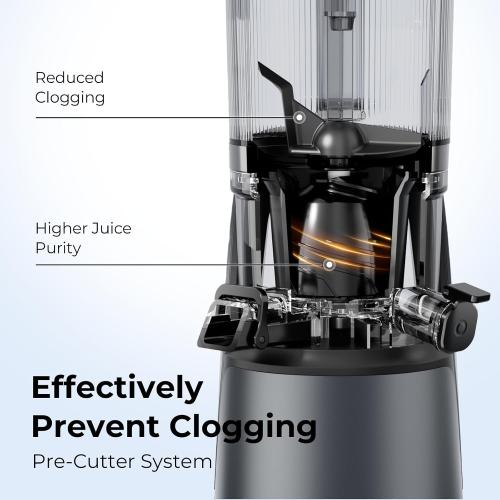 EanOruus Juicer Machines, 3-in-1 Cold Press Juicer, Premium Gray