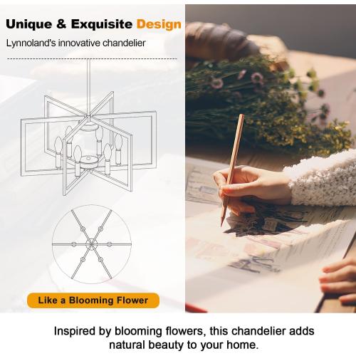 25-61 Height Adjustable Retro Wood Texture Chandelier for Dining Room, No Assembly Required Dining Room Light Fixture Over Table, Industrial Metal Pendant Lights Fixture for Kitchen Island