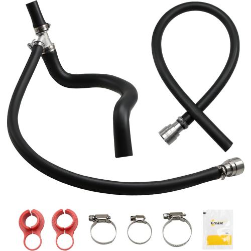 EVRBUL HVAC Heater Hose Assembly Inlet & Outlet, Engine Heater Coolant Hose with Set Upgraded Steel Connector, Compatible with Cadillac Chevrolet GMC 2007–2013, Replaces# 22884219, 15834772, 15200960