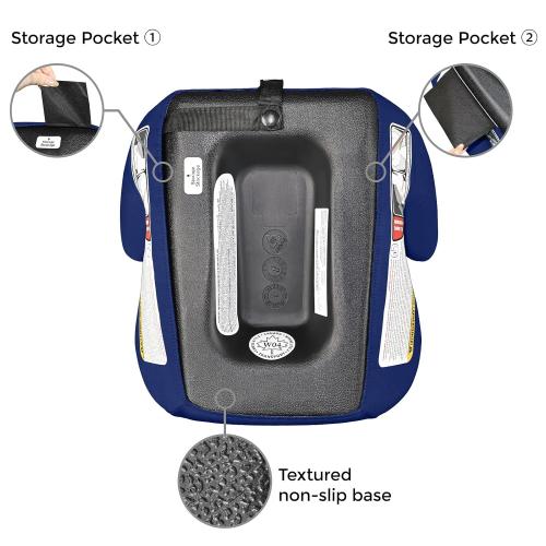 Diono Solana Lite Backless Booster Car Seat Pack of 2, Lightweight & Portable for Travel, Machine Washable Covers, 40-100 lbs, Blue Surge