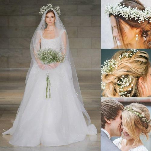 21'' Babys Breath Artificial Flowers 6Pcs White Gypsophila Faux Flowers
