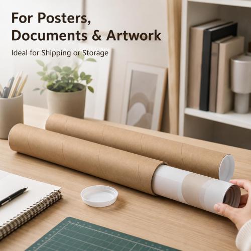 Kraft Mailing Tubes with End Caps for Posters & Documents