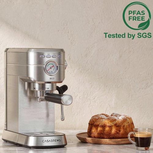 CASABREWS PFAS-Free Espresso Machine with Milk Frother Steam Wand
