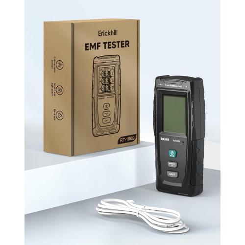 ERICKHILL 3 in 1 EMF Detector, Rechargeable EF, RF, MF, WiFi,5G Detector
