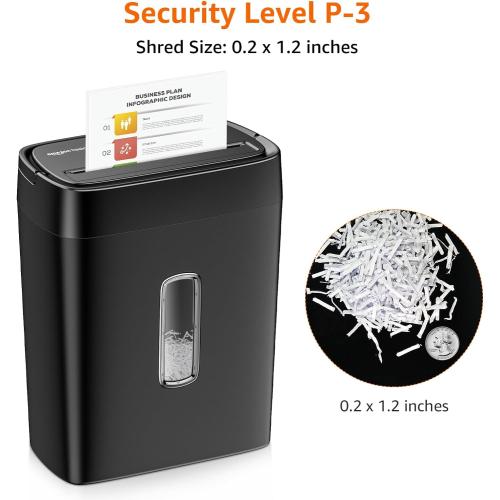 Amazon Basics Cross Cut Paper and Credit Card Shredder, 12 Sheet (New Model), Black