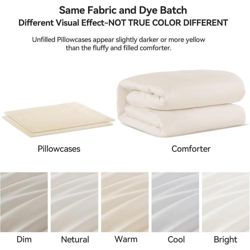 ROSGONIA Alaskan King Comforter, Ivory, 136x120 Soft Bedding Blanket Quilt