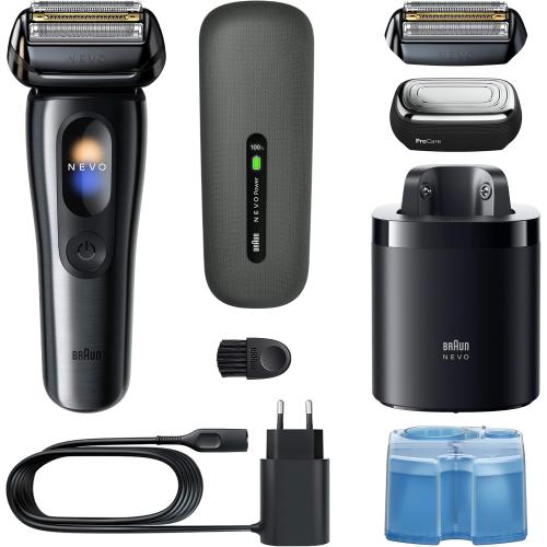 Braun NEVO Men's Electric Shaver with World's 1st AeroTouch Technology, Premium Value Kit