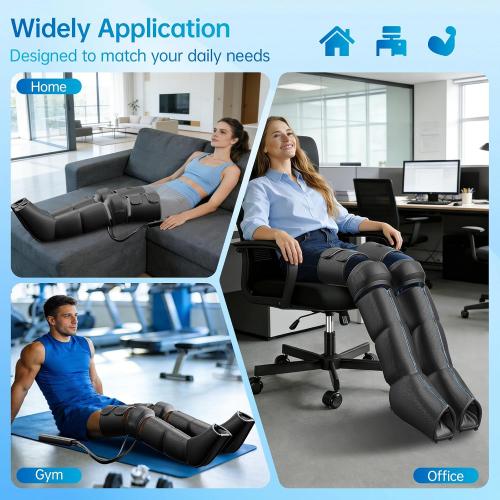 Leg Massager with Heat and Air Compression, Foot and Calf Massager for Circulation and Pain Relief, Sequential Compression Boots with 6 Modes, 9 Intensity, 3 Heat - Gifts for Mom, Dad, Woman