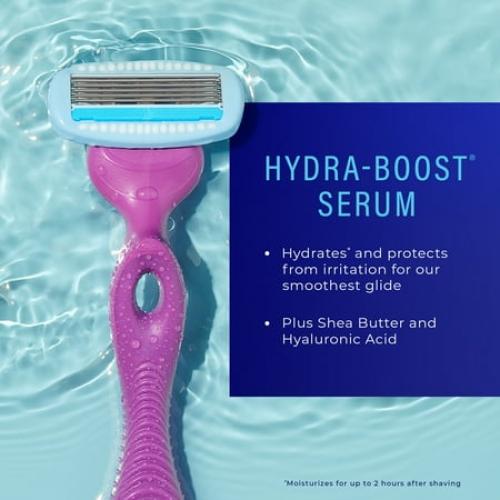 Schick Hydro Silk Moisture Razor Blade Refills, 6 ct, 5-Blade Moisturizing Razors for Women