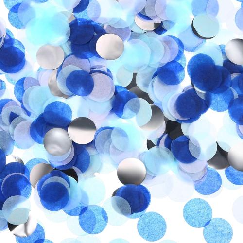TecUnite Table Confetti 2.5 Cm,2.5 Cm,White Blue Confetti