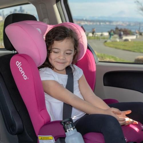 Diono Cambria 2 XL 2-in-1 High Back Booster Car Seat, Converts to Backless , Dual LATCH, 40-120 lbs, Pink