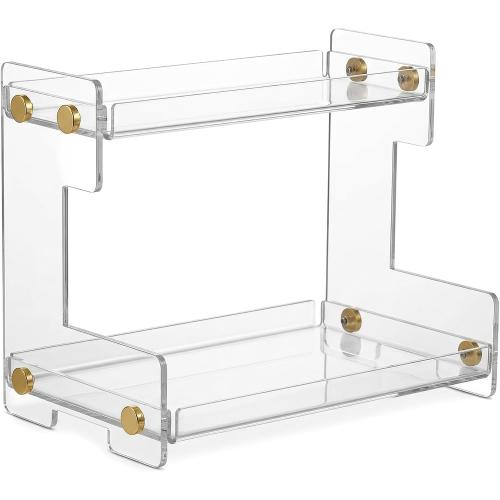 Bathroom Counter Organizer Acrylic Standing Holder Cosmetic Storage Perfume Shelf for Bathroom Bedroom Dressing Table1