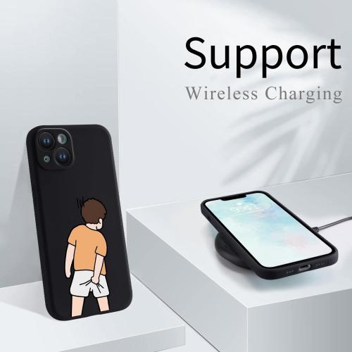 Funny Boy Phone Case for iPhone 17 Silly Case Cover Liquid Silicone Soft Gel Rubber Matt Phone Cover with Microfiber Lining Protective Cover