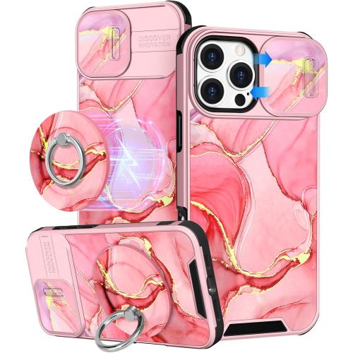 Buleens for iPhone 16 Pro Case 6.3 Inch - with Ring Stand & Camera Cover Aesthetic Cute Designed for Women Girls Pretty Girly Fashion Teens Phone Case for iPhone 16 Pro Compatible with Magsafe