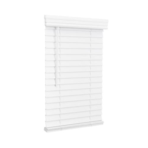 Lotus & Windoware Cordless 2 Faux Wood Room Darkening Horizontal Blind, 29 Width x 72 Length, Bright White, Embossed
