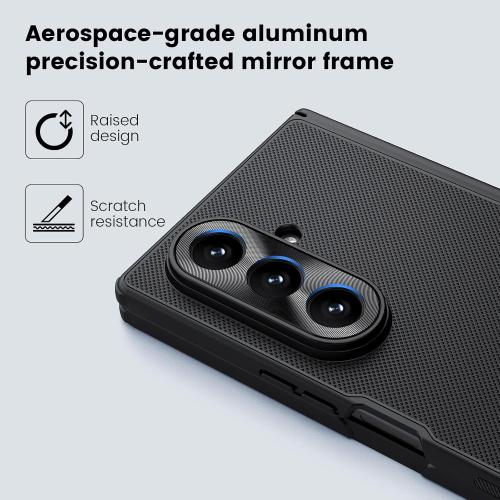 Nillkin Samsung Galaxy Z Fold 7 Magnetic Case, with Hinge Protection Front Cover Slim, Compatible with Magsafe, Frosted Shield Protective Case for Galaxy Z Fold 7 5G (Black)