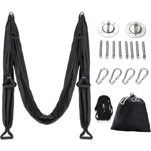 ZELUS Aerial Yoga Swing Sling Strong Yoga Hammock Kit Set Trapeze Inversion Equipment Include 2 Extensions Straps and Ceiling Mounting Kit
