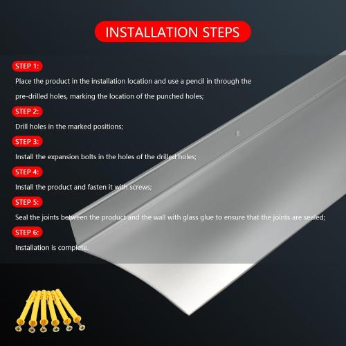Aluminum Door Rain Drip Guard,Drip Edge for Exterior Doors Window Top | 5.12 W 55.1 L Drip Cap,Rain Diverter,Flashing,Deflector Over Door Silver