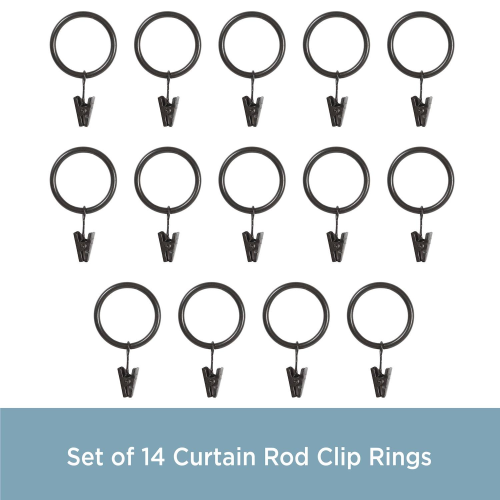 Kenney 1-1/4" Diameter 14-pk. Clip Rings Black