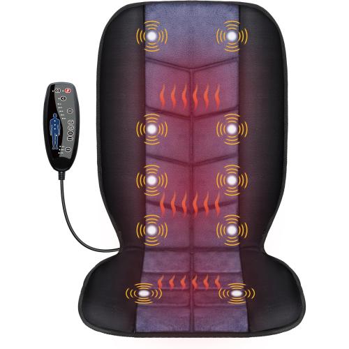 Vibration Massage Chair Pad, Back Massager with Heat, Massage Seat Cushion