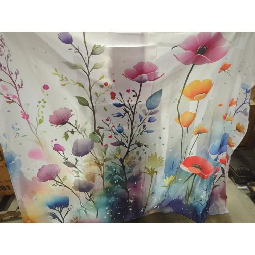 Floral Border Wildflowers Botanical Shower Curtain With 12 Hooks