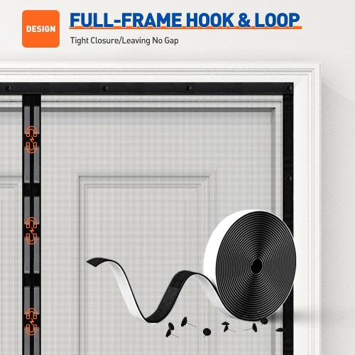 MAGZO Magnetic Screen Door Fits Door Size 35x80, Hands-Free Mesh Gray