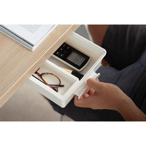 GAROOD Under Desk Drawer, Slide out Hidden Desk Drawers Organizer, Self-adhesive drawer for office/classroom/home 10.03'' x 7.06'' x 2.8’’ (White)