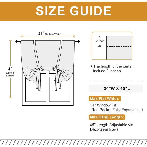 Hiasan Blackout Curtains-Tie Up Curtain, Sliver Grey, W34 X L45