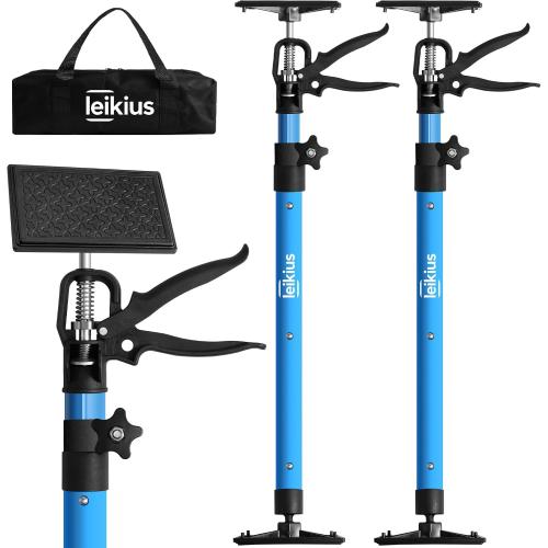 2PK Steel Cabinet Jacks for Installing Cabinets,21.3-45.3Inches, Adjustable 3rd Hand Support System,Telescopic Hand Support Pole, Third Hand Tools Support Pole 132LB Load for Lifting Drywall