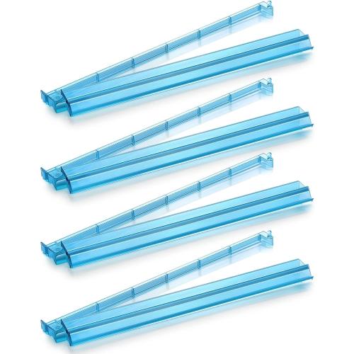 Mahjong Racks with Pushers,Blue Acrylic American Majiang Tile Racks,Imports Modern Mahjong Racks with Built-in Pushers- Set of 4