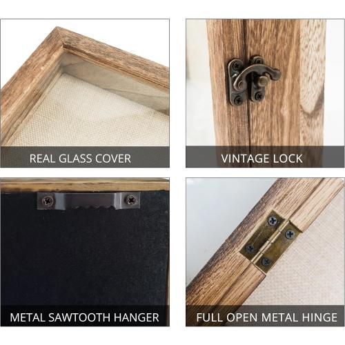 Large Shadow Box Frame 13x16 Display Case, Wood Wedding Bouquet Memory Box