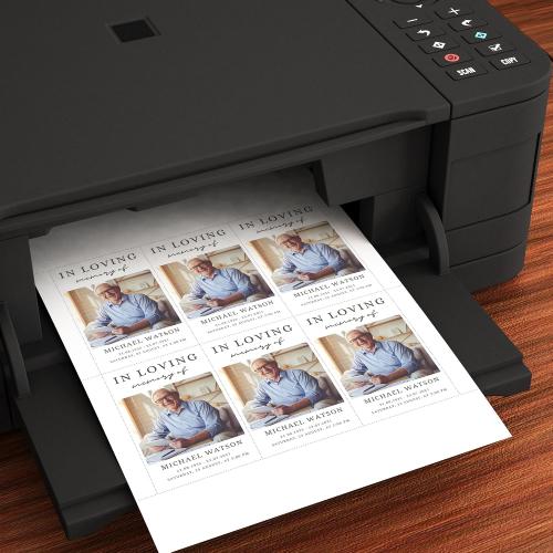 Printable Blank Memorial Cards for Funeral - 150 Prayer Cards (25 Sheets) - Thick 80lb Cover (White Matte Finish) - For Inkjet & Laser Printers - Quality Keepsake for Celebration of Life