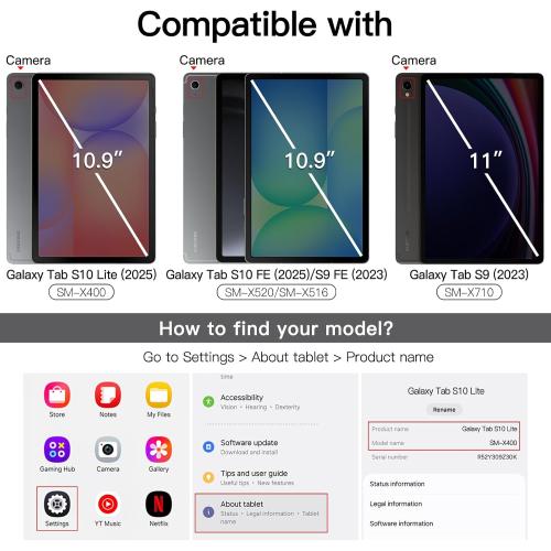 JETech Screen Protector for Galaxy Tab S10 Lite/S10 FE/S9 FE/S9, 2-Pack
