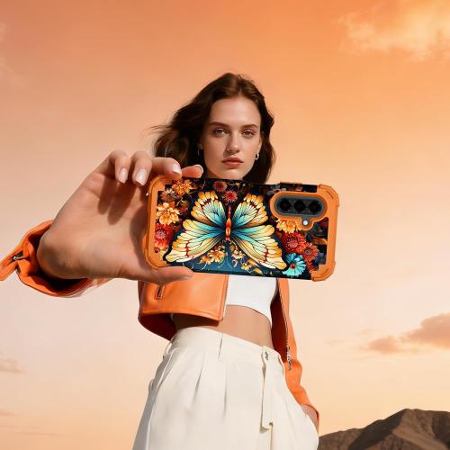 Hocase for Samsung Galaxy A26 5G Case, Butterfly in Orange