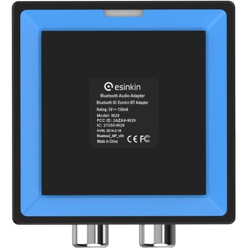 Esinkin Wireless Audio Receiver for Music Streaming Sound System Works with Smart Phones, Tablets and Car, Wireless Adapter for Speakers