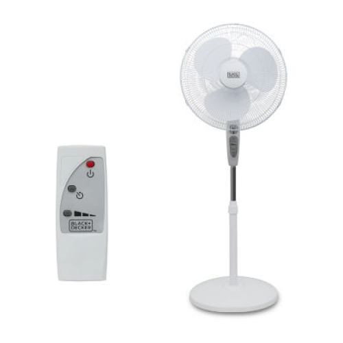 Black Decker 18-Inch Stand Fan With Remote White