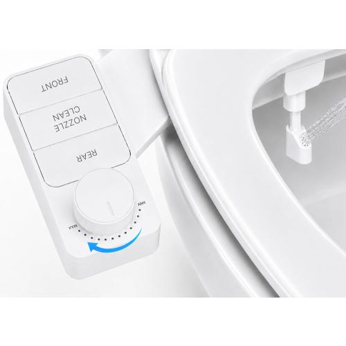 Bidet Attachment for Toilet – Dual Nozzle Front & Rear Wash, Self-Cleaning, Adjustable Water Pressure Dial, Non-Electric, Ultra-Slim, Fits Round & Elongated Toilets, Easy 8-Min Install | by ZeroTouch