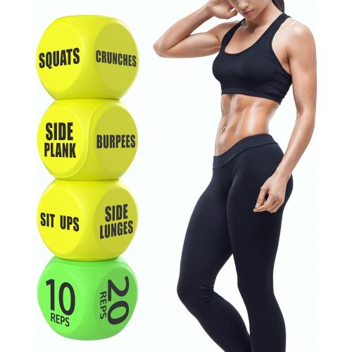 TidyFriend Exercise Dice – 6 Sided Foam Workout Dice for Teens & Adults, Fun Fitness Equipment for Solo or Group Classes, Home Gym Use – Great Workout Equipment & Gifts for Gym Lovers (Yellow)