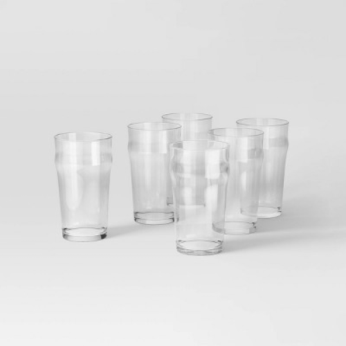 19oz 6pk Hutton Pint Glasses - Threshold™ MISSING TWO GLASSES