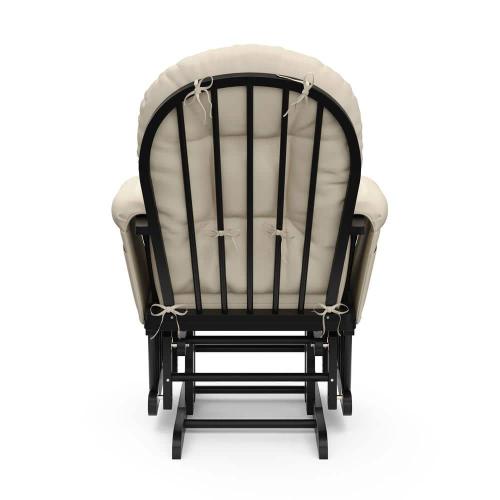 Hoop Black with Beige Cushion Glider and Ottoman Set
