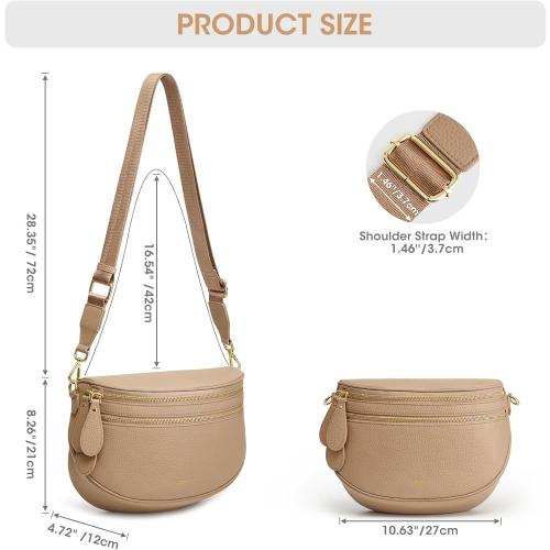 Kattee Spacious Leather Bum Bag for Women with RFID Blocking