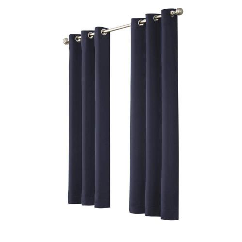 Thermapanel Midnight Solid Polyester 37 in. W x 84 in. L Room Darkening Single Grommet Top Curtain Panel