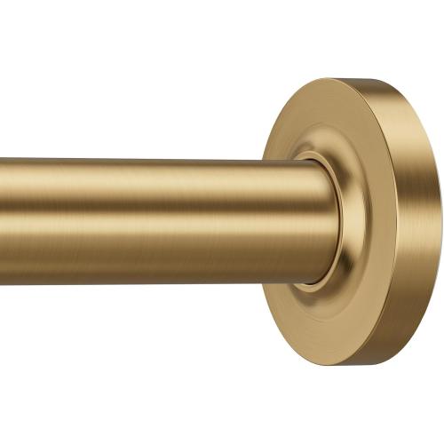 One-Piece Tension Curtain Rod 54-90 inch Brushed Gold Shower Curtain