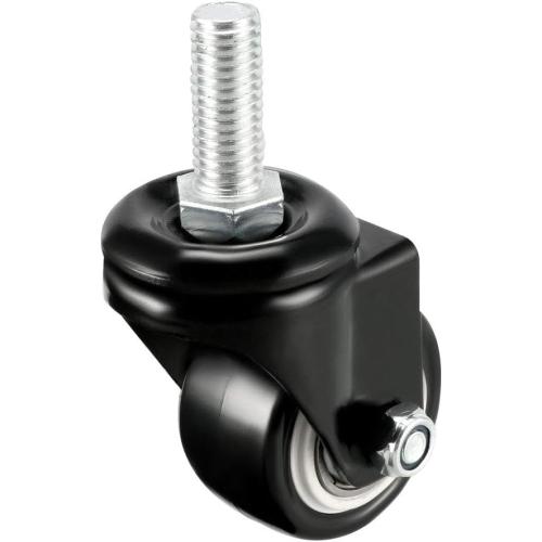 uxcell Swivel Casters 1.5 Inch PU M10 x 25mm Threaded Stem Swivel Caster Wheels, 330lb Total Load Capacity, Pack of 4