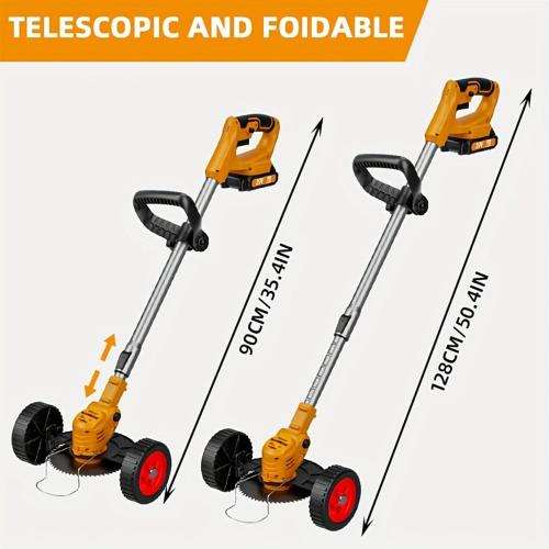 21V 4-in-1 Cordless Weed Trimmer & Grass Edger, Lightweight Lawn Tool with 1 Battery and Charger