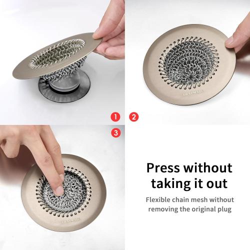 Reversible Shower Drain Hair Catcher, Prevent Clogging Bathtub Drain Cover, Fast Drainage & Easy Clean Tub Drain Hair Catcher for Regular & Pop-up Drain (Brown)